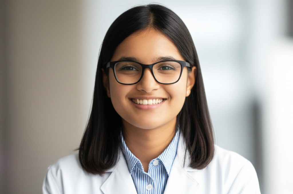 Indian Female Medical Student with Glasses
